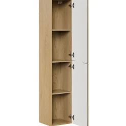 Garnero Arredamenti Mobile Bagno Sospeso-Mobile bagno sospeso cannettato 60cm con colonna rovere Pretty