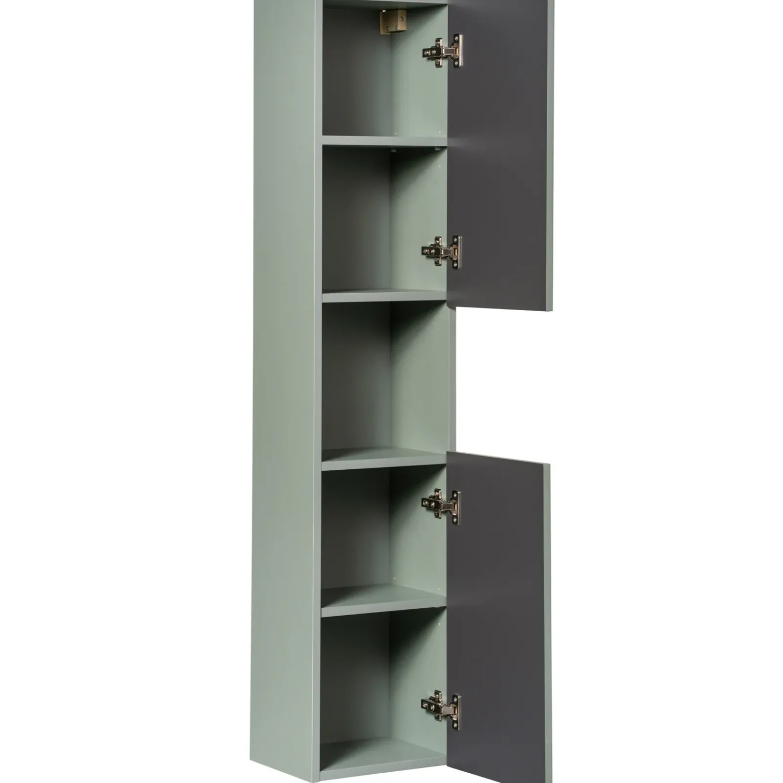 Garnero Arredamenti Mobile Bagno Sospeso-Mobile bagno sospeso cannettato 80cm con lavabo e colonna verde salvia rovere Greeny