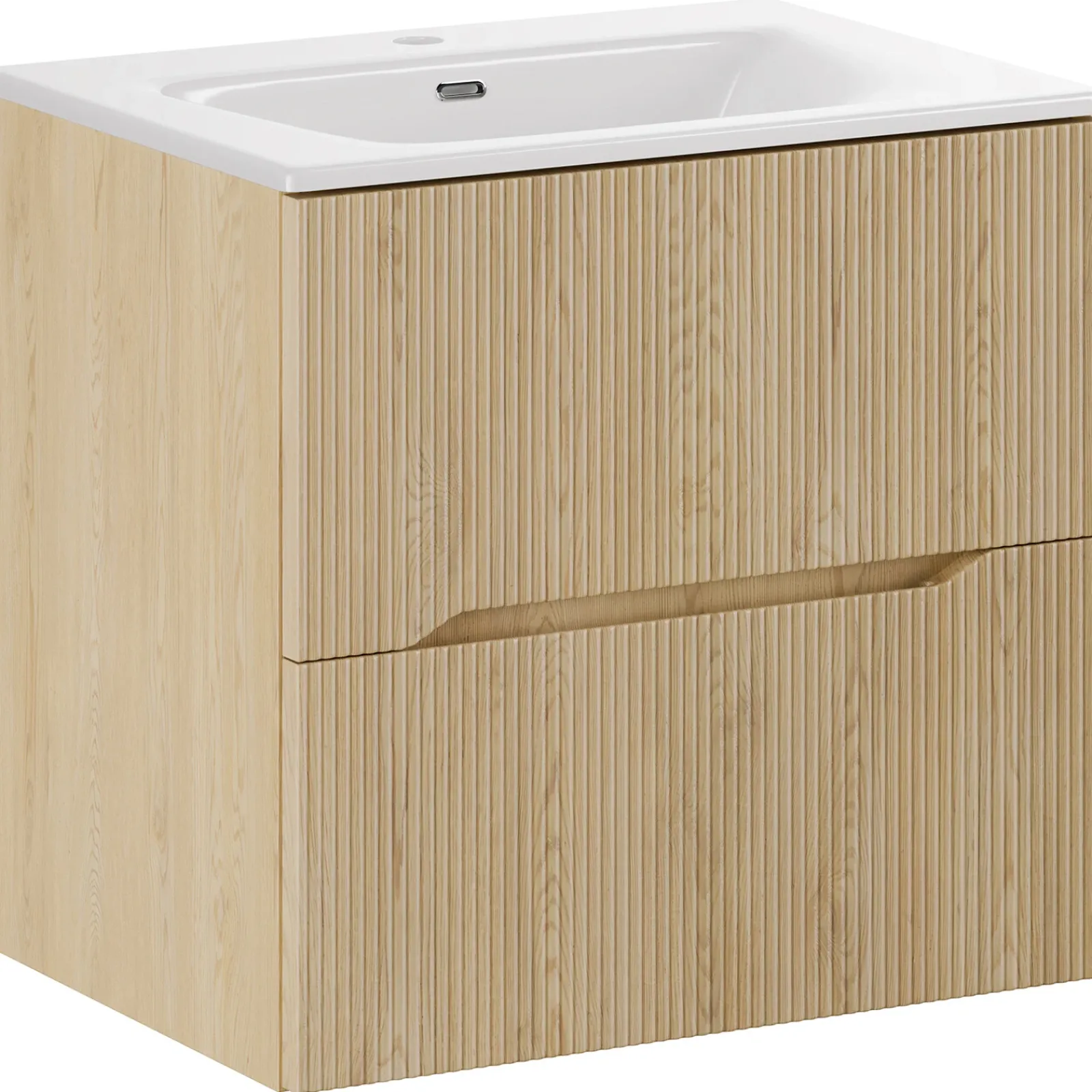 Garnero Arredamenti Mobile Bagno Sospeso-Mobile bagno sospeso cannettato 60cm con lavabo rovere Pretty