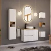 Garnero Arredamenti Mobile Bagno Sospeso-Mobile bagno sospeso cannettato 80cm bianco rovere Cleany