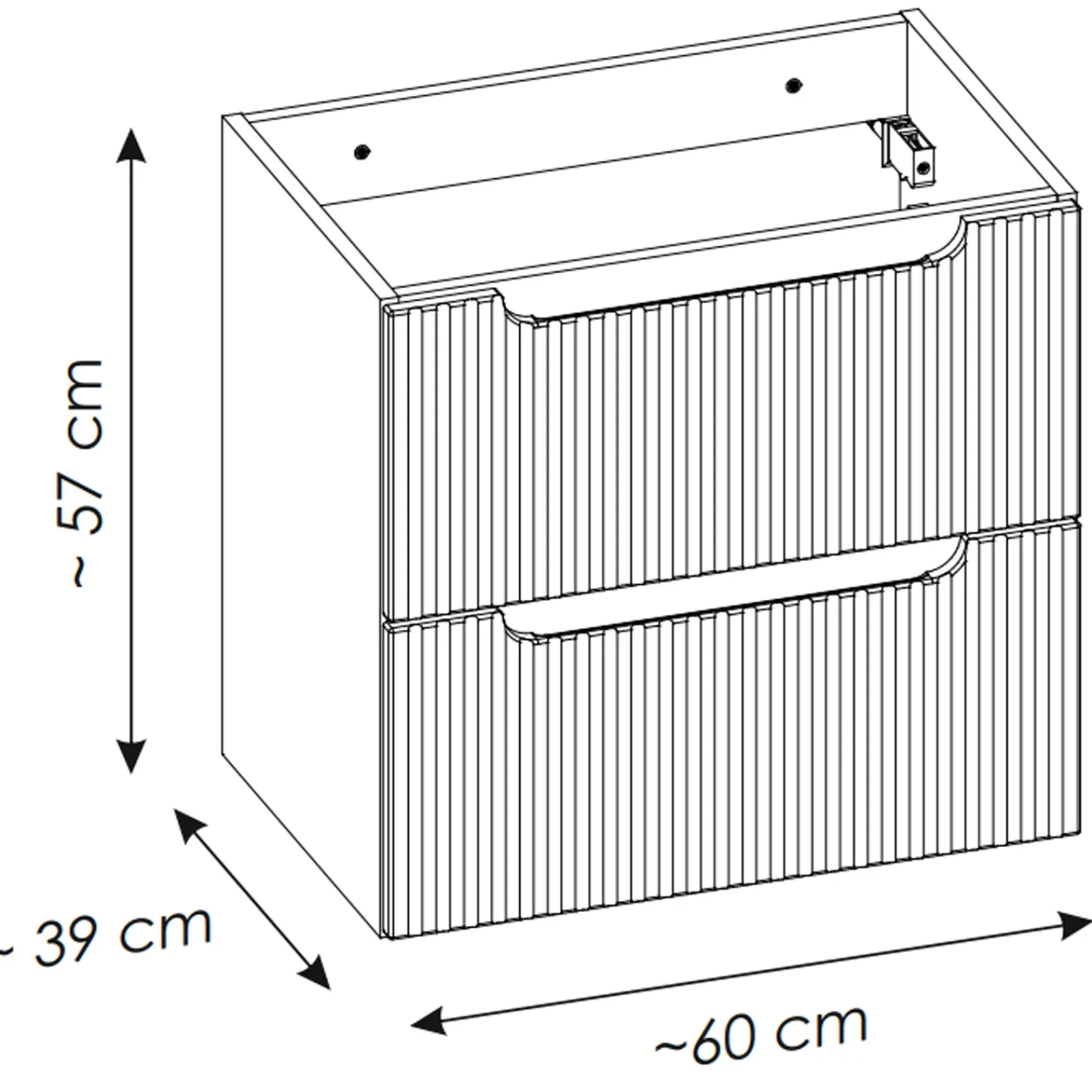 Garnero Arredamenti Mobile Bagno Sospeso-Mobile bagno sospeso cannettato 80cm bianco rovere Cleany