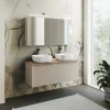 Garnero Arredamenti Mobile Bagno Sospeso-Mobile bagno sospeso 120cm 2 cassettoni e 2 cassetti attrezzati grigio quercia Serif