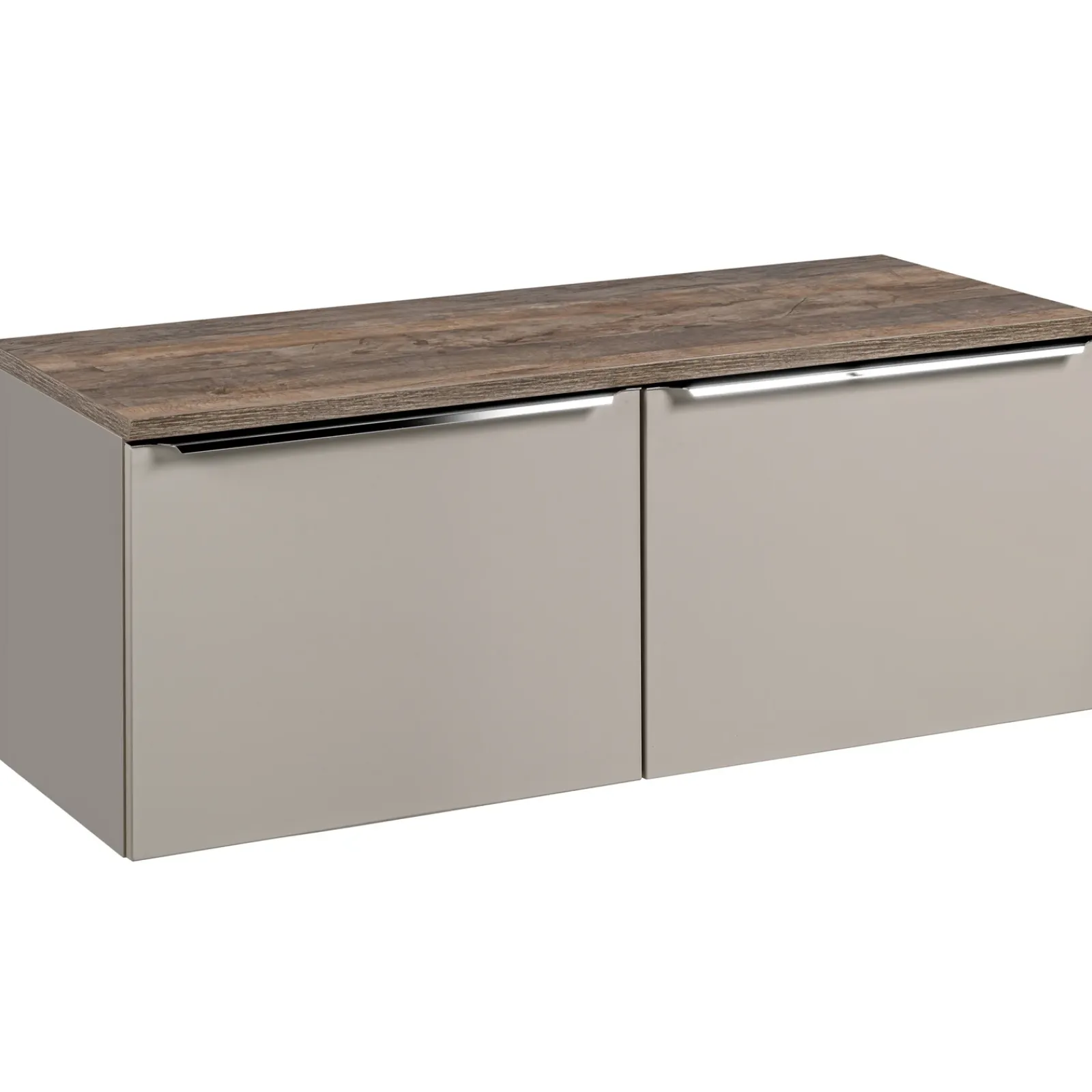 Garnero Arredamenti Mobile Bagno Sospeso-Mobile bagno sospeso 120cm 2 cassettoni e 2 cassetti attrezzati grigio quercia Serif