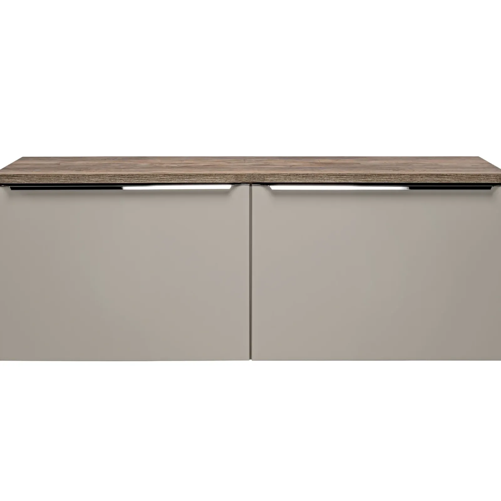 Garnero Arredamenti Mobile Bagno Sospeso-Mobile bagno sospeso 120cm 2 cassettoni e 2 cassetti attrezzati grigio quercia Serif