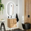 Garnero Arredamenti Mobile Bagno Sospeso-Mobile bagno sospeso 50cm 2 cassetti con lavabo rovere Rovery
