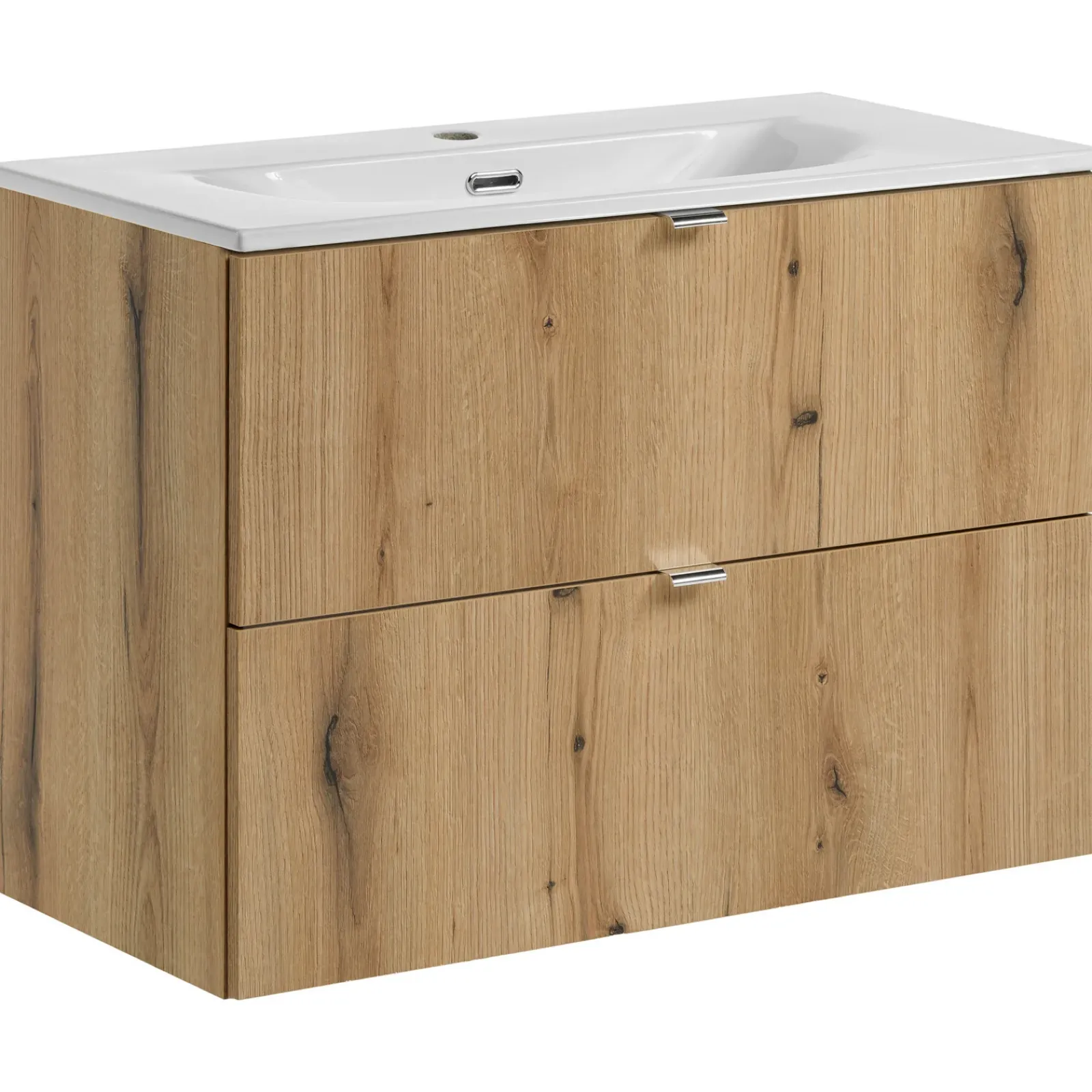Garnero Arredamenti Mobile Bagno Sospeso-Mobile bagno sospeso 80cm 2 cassetti con lavabo rovere Rovery