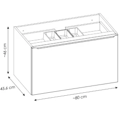 Garnero Arredamenti Mobile Bagno Sospeso-Mobile bagno sospeso 80cm 1 cassettone e 1 cassetto attrezzato grigio quercia Serif