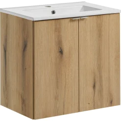 Garnero Arredamenti Mobile Bagno Sospeso-Mobile bagno sospeso 60cm 2 ante con lavabo rovere Rovery