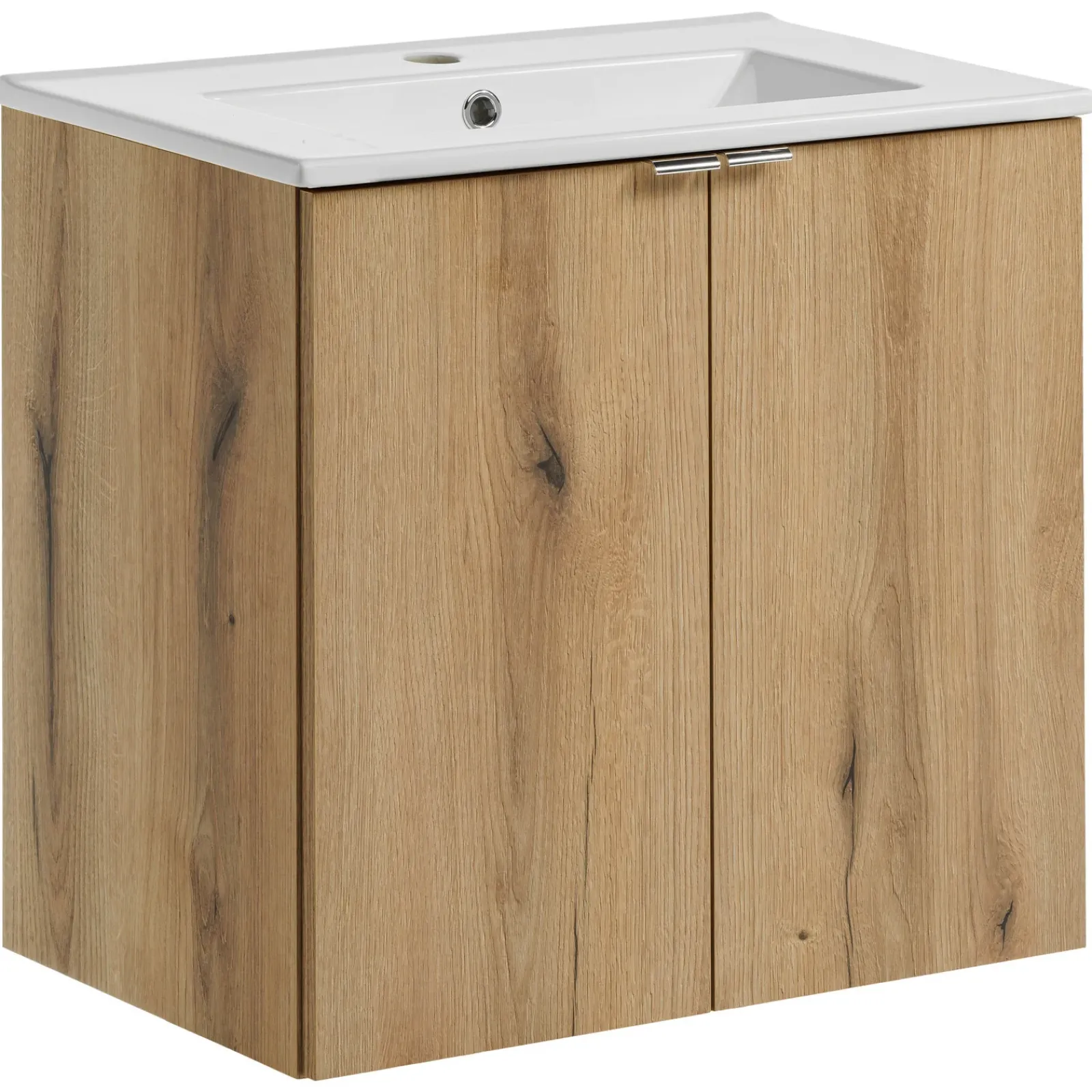 Garnero Arredamenti Mobile Bagno Sospeso-Mobile bagno sospeso 60cm 2 ante con lavabo rovere Rovery