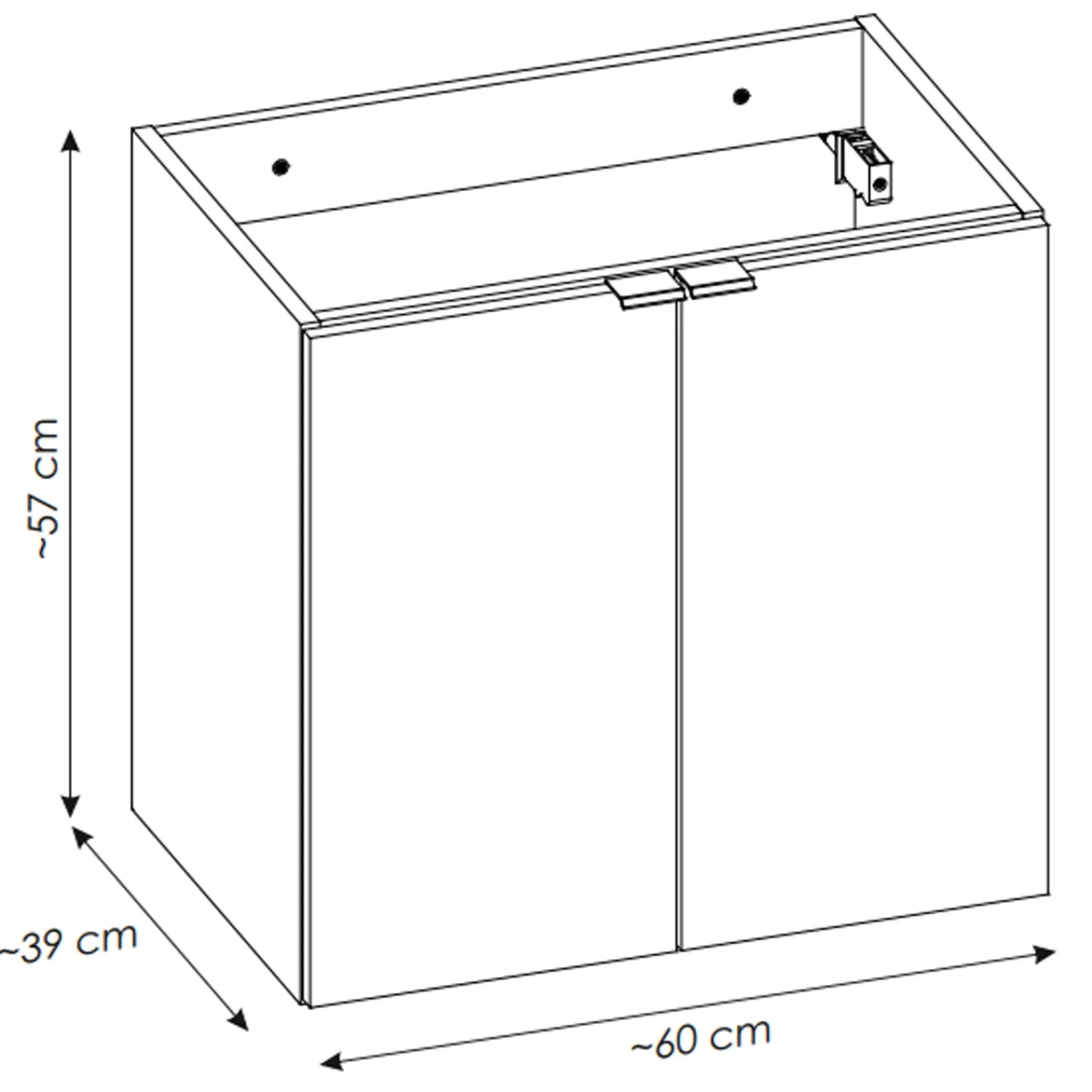 Garnero Arredamenti Mobile Bagno Sospeso-Mobile bagno sospeso 60cm 2 ante con lavabo rovere Rovery