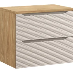 Garnero Arredamenti Mobile Bagno Sospeso-Mobile bagno sospeso 70cm 2 cassetti beige rovere Swim Beige - Rovere