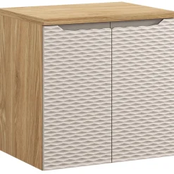 Garnero Arredamenti Mobile Bagno Sospeso-Mobile bagno sospeso 60cm 2 ante beige rovere Swim Beige - Rovere