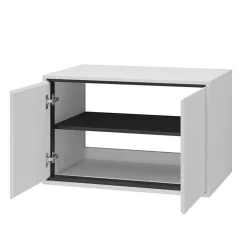 Garnero Arredamenti Mobile Bagno Sospeso-Mobile bagno sospeso 78cm 2 ante nero Linda Bianco Lucido