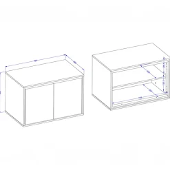 Garnero Arredamenti Mobile Bagno Sospeso-Mobile bagno sospeso 78cm 2 ante nero Linda Bianco Lucido