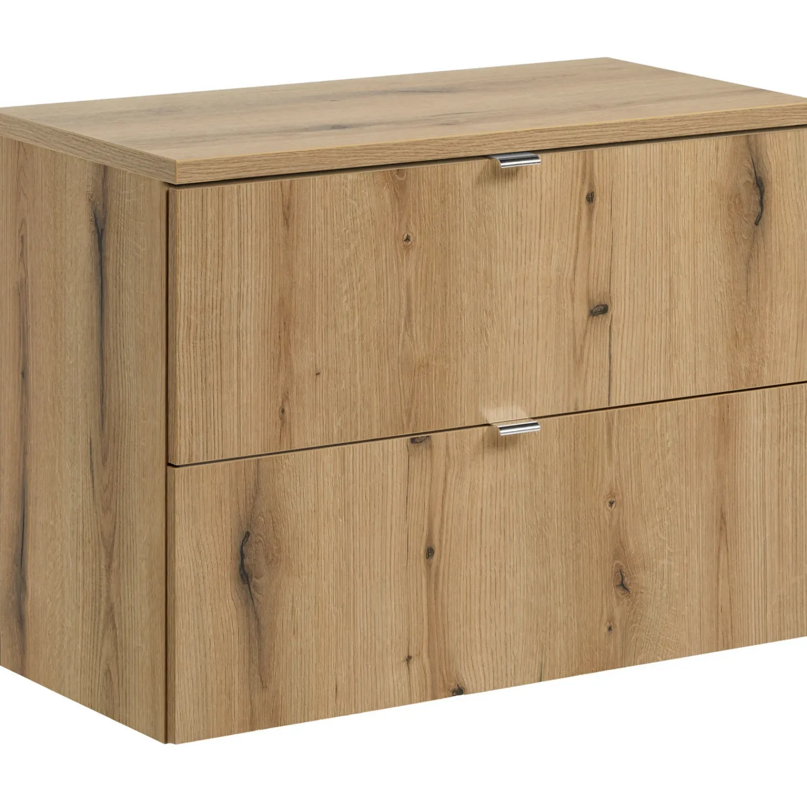 Garnero Arredamenti Mobile Bagno Sospeso-Mobile bagno sospeso 80cm 2 cassetti Rovery Rovere