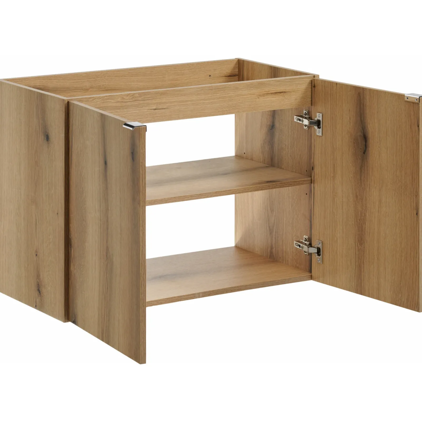 Garnero Arredamenti Mobile Bagno Sospeso-Mobile bagno sospeso 80cm 2 ante rovere nero Rovery Rovere - Nero