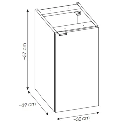 Garnero Arredamenti Mobile Bagno Sospeso-Mobile bagno sospeso 90cm 2 cassetti 1 anta rovere nero Rovery Rovere - Nero