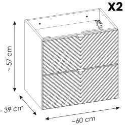 Garnero Arredamenti Mobile Bagno Sospeso-Mobile bagno sospeso 140cm 4 cassetti beige cashmere Neutry