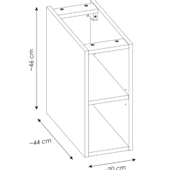 Garnero Arredamenti Mobile Bagno Sospeso-Mobile bagno sospeso 80cm 1 cassettone e 1 cassetto attrezzato e 2 vani nero Serif