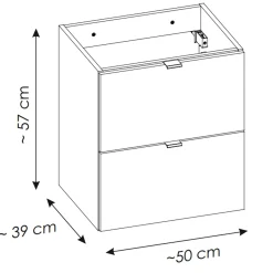 Garnero Arredamenti Mobile Bagno Sospeso-Mobile bagno sospeso 50cm 2 cassetti Rovery Rovere