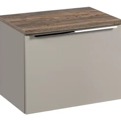 Garnero Arredamenti Mobile Bagno Sospeso-Mobile bagno sospeso 60cm 1 cassettone e 1 cassetto attrezzato grigio quercia Serif