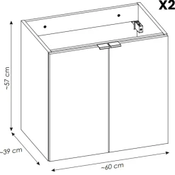 Garnero Arredamenti Mobile Bagno Sospeso-Mobile bagno sospeso 140cm 4 ante con colonna rovere Rovery