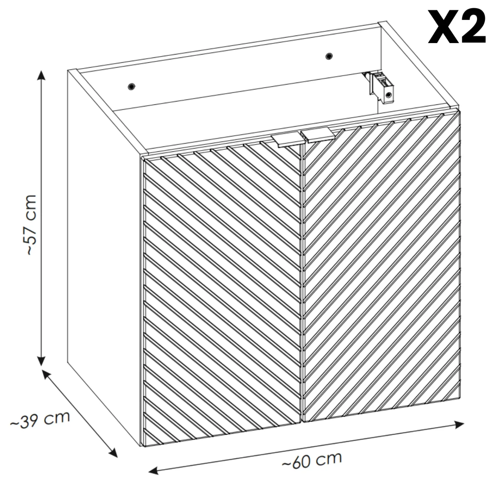 Garnero Arredamenti Mobile Bagno Sospeso-Mobile bagno sospeso 140cm 5 ante beige cashmere Neutry