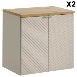 Garnero Arredamenti Mobile Bagno Sospeso-Mobile bagno sospeso 140cm 5 ante beige cashmere Neutry