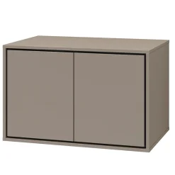 Garnero Arredamenti Mobile Bagno Sospeso-Mobile bagno sospeso 78cm 2 ante nero Linda Tortora