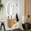 Garnero Arredamenti Mobile Bagno Sospeso-Mobile bagno sospeso 50cm 2 ante con lavabo rovere Rovery