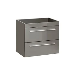 Garnero Arredamenti Mobile Bagno Sospeso-Mobile bagno sospeso 60cm 2 cassetti grigio lucido Zadar