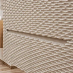 Garnero Arredamenti Mobile Bagno Sospeso-Mobile bagno sospeso 120cm 2 cassetti beige rovere Swim Beige - Rovere