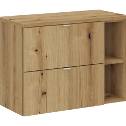 Garnero Arredamenti Mobile Bagno Sospeso-Mobile bagno sospeso 80cm 2 cassetti e vani rovere Rovery