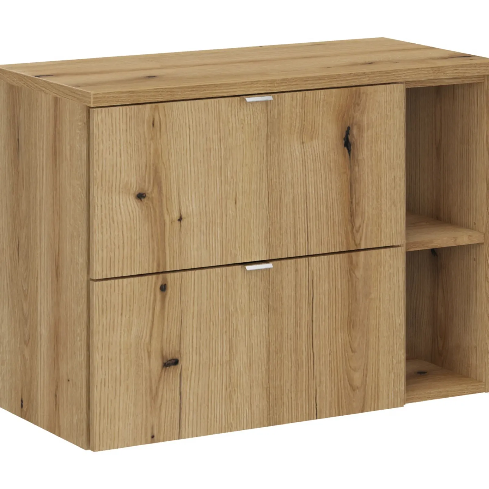 Garnero Arredamenti Mobile Bagno Sospeso-Mobile bagno sospeso 80cm 2 cassetti e vani rovere Rovery