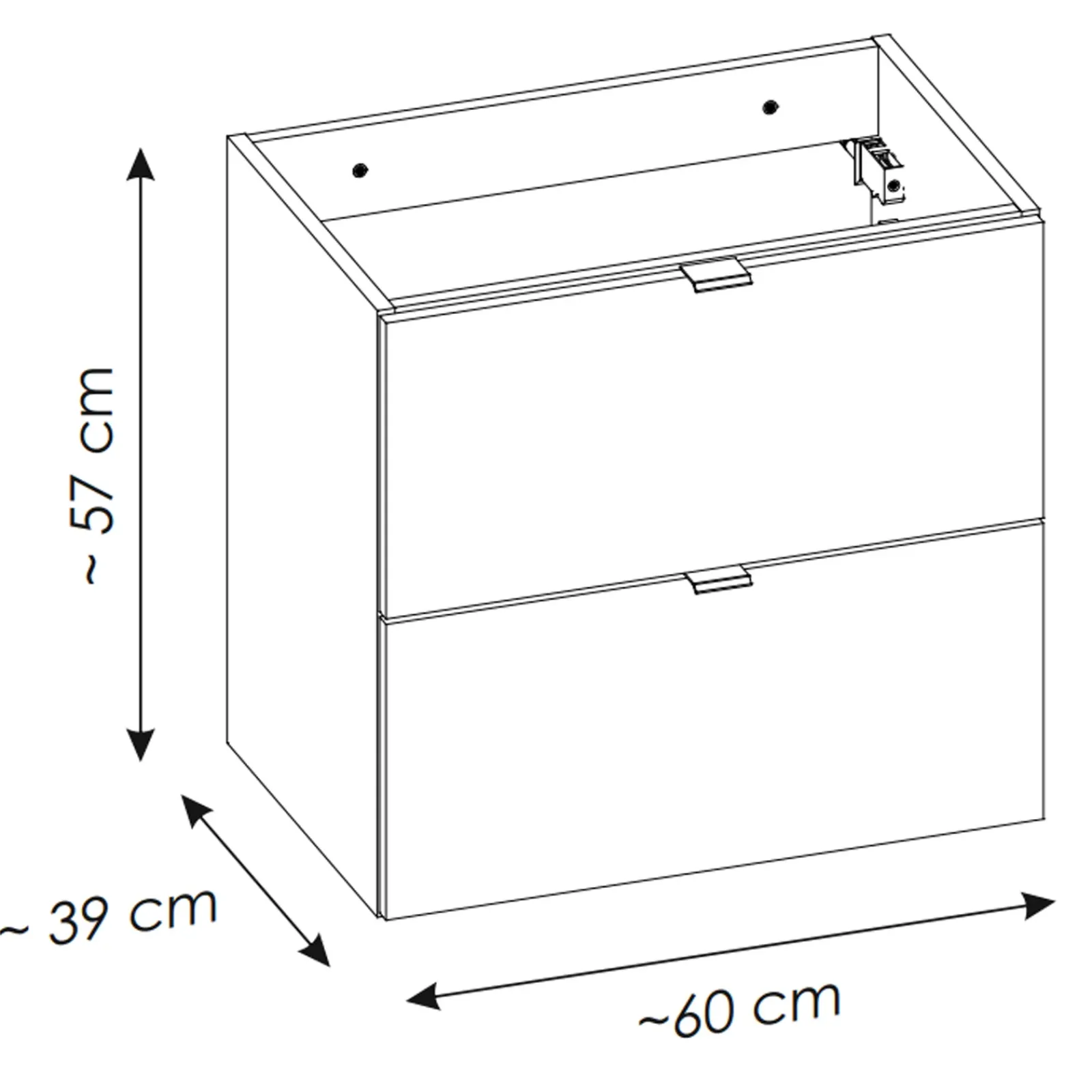 Garnero Arredamenti Mobile Bagno Sospeso-Mobile bagno sospeso 80cm 2 cassetti e vani rovere Rovery