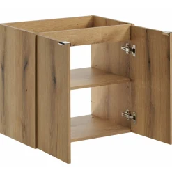 Garnero Arredamenti Mobile Bagno Sospeso-Mobile bagno sospeso 60cm 2 ante rovere nero Rovery Rovere - Nero