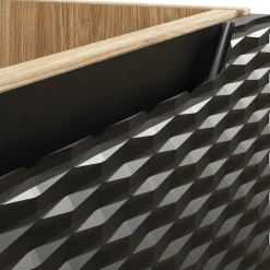 Garnero Arredamenti Mobile Bagno Sospeso-Mobile bagno sospeso 60cm 2 ante nero rovere Swim Nero - Rovere