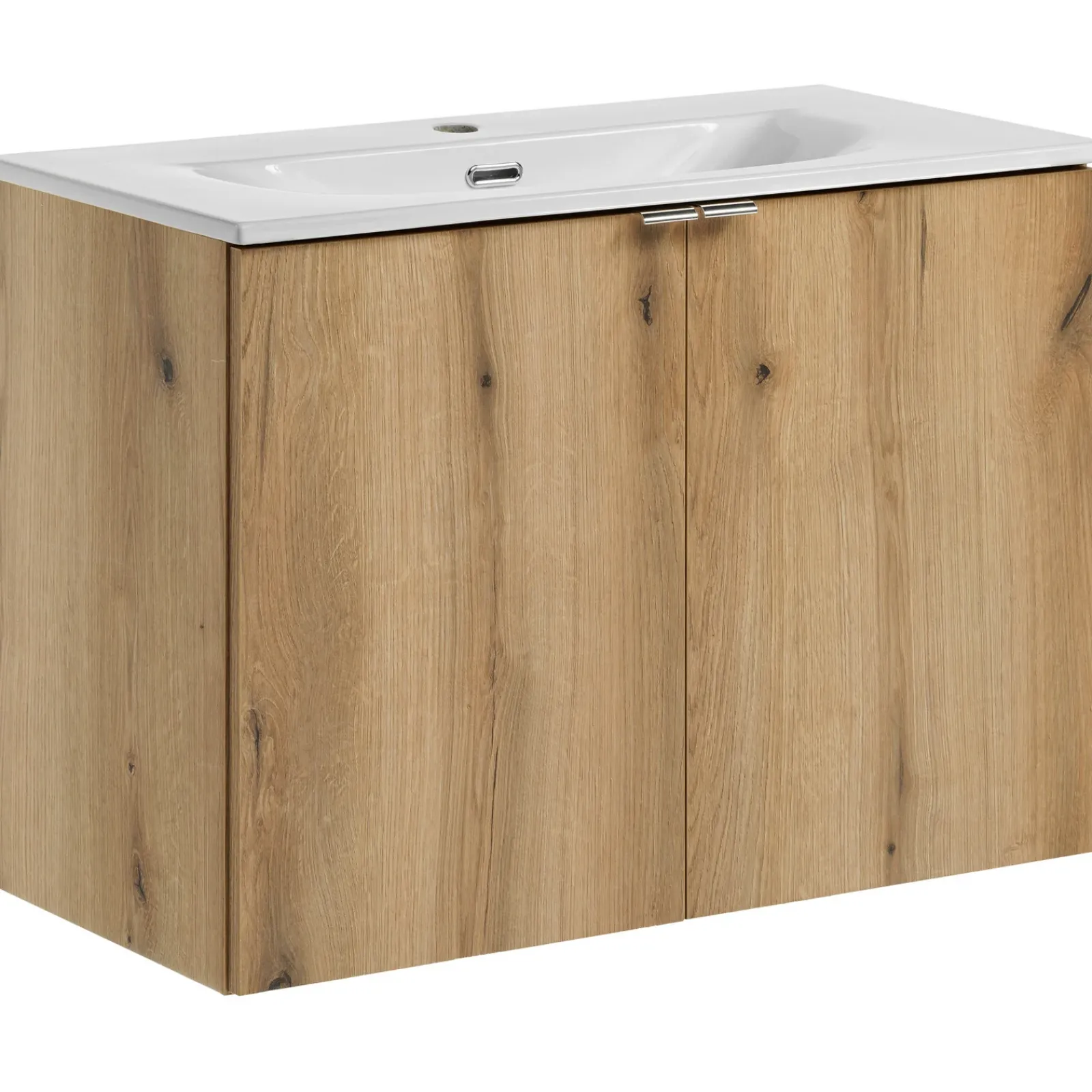 Garnero Arredamenti Mobile Bagno Sospeso-Mobile bagno sospeso 80cm 2 ante con lavabo rovere Rovery