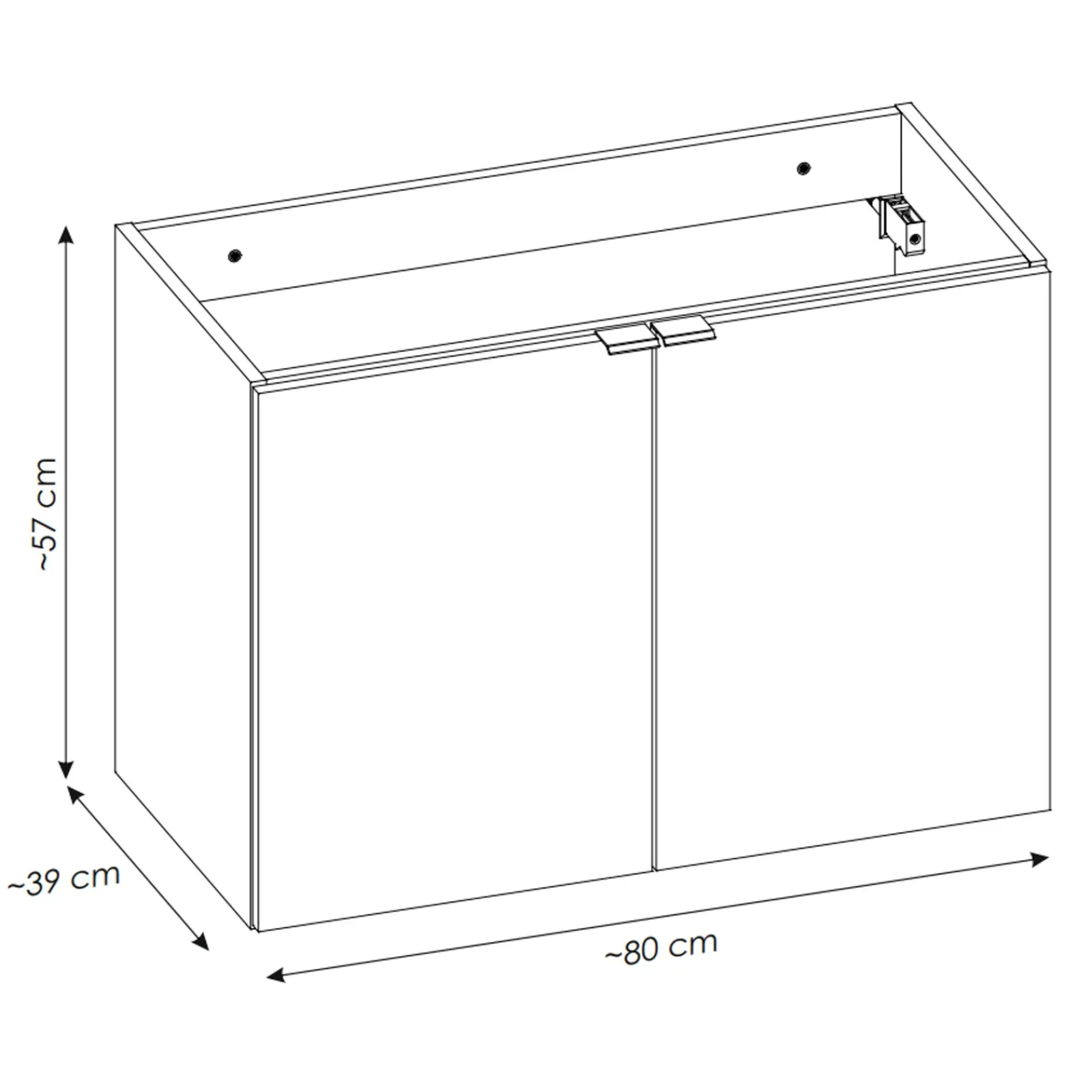 Garnero Arredamenti Mobile Bagno Sospeso-Mobile bagno sospeso 80cm 2 ante con lavabo rovere Rovery