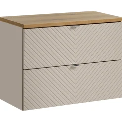 Garnero Arredamenti Mobile Bagno Sospeso-Mobile bagno sospeso 80cm 2 cassetti beige cashmere Neutry