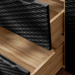 Garnero Arredamenti Mobile Bagno Sospeso-Mobile bagno sospeso 90cm 2 cassetti nero rovere Swim Nero - Rovere