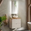 Garnero Arredamenti Mobile Bagno Sospeso-Mobile bagno sospeso 60cm 2 cassetti beige cashmere Neutry
