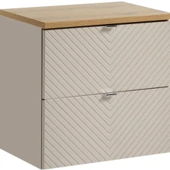 Garnero Arredamenti Mobile Bagno Sospeso-Mobile bagno sospeso 60cm 2 cassetti beige cashmere Neutry