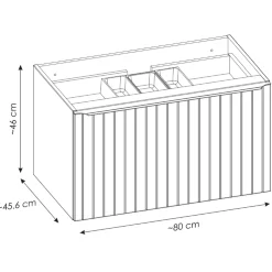 Garnero Arredamenti Mobile Bagno Sospeso-Mobile bagno sospeso 80cm 1 cassettone e 1 cassetto attrezzato cannettato blu Deep