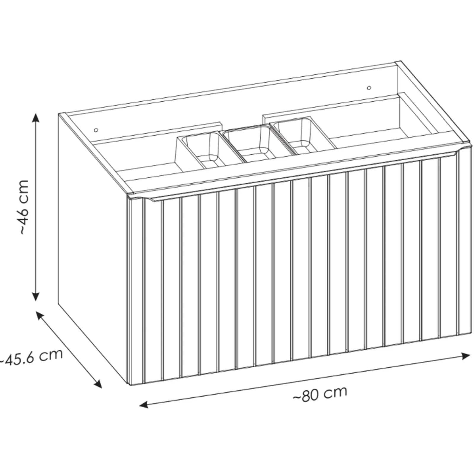 Garnero Arredamenti Mobile Bagno Sospeso-Mobile bagno sospeso 80cm 1 cassettone e 1 cassetto attrezzato cannettato blu Deep