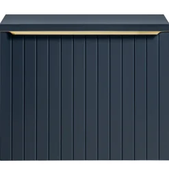 Garnero Arredamenti Mobile Bagno Sospeso-Mobile bagno sospeso 80cm 1 cassettone e 1 cassetto attrezzato cannettato blu Deep