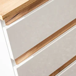 Garnero Arredamenti Mobile Bagno Sospeso-Mobile bagno sospeso 94cm 2 cassetti attrezzati bianco rovere Dual