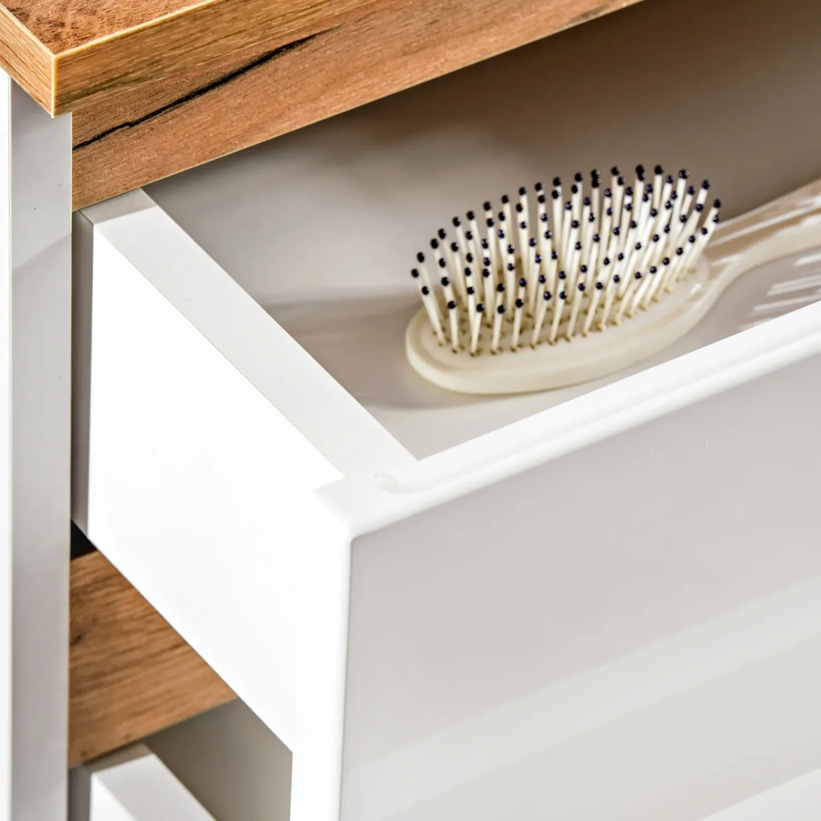 Garnero Arredamenti Mobile Bagno Sospeso-Mobile bagno sospeso 94cm 2 cassetti attrezzati bianco rovere Dual