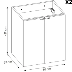 Garnero Arredamenti Mobile Bagno Sospeso-Mobile bagno sospeso 100cm 4 ante Rovery Rovere