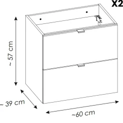 Garnero Arredamenti Mobile Bagno Sospeso-Mobile bagno sospeso 120cm 4 cassetti Rovery Rovere